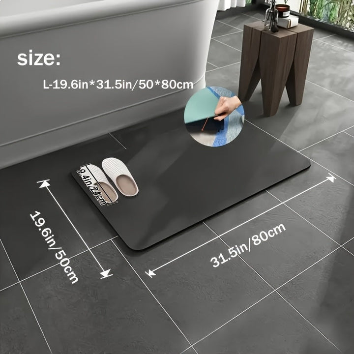 Alfombra de baño de lodo de diatomeas súper absorbente - Alfombra de piso de secado rápido, suave y cómoda, ideal para baños, duchas, lavanderías, dormitorios, salas, entradas y cocinas, lavable a máquina y a mano