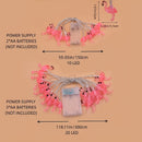 Luces de cadena LED en forma de flamenco, disponibles en 1.5m/3m, con 10/20 LEDs, funcionan con pilas, material de PVC, ideales para uso en interiores y exteriores, perfectas para el verano, fiestas, cumpleaños, bodas y Navidad - Pilas no incluidas, sin