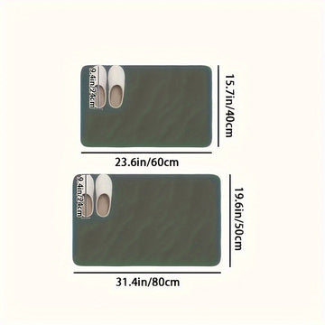 Alfombra de baño de lodo de diatomeas súper absorbente - Alfombra de piso de secado rápido, suave y cómoda, ideal para baños, duchas, lavanderías, dormitorios, salas, entradas y cocinas, lavable a máquina y a mano