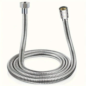 Manguera de ducha de acero inoxidable FlexiShower 1.2m/1.5m/2m/3m, extensión de tubería de cabeza de ducha anti-encorvadura cromada con accesorios de latón y junta de silicona, no necesita electricidad, ajuste universal para bañera y ducha