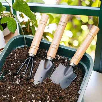 Juego de 6 Piezas para Jardinería de Suculentas, Herramientas para Flores en Macetas Domésticas, Kit de Rastrillo y Azada de Hierro para Plántulas, Esenciales Portátiles para Cuidado del Jardín en Espacios Pequeños y Jardineros Principiantes, Diseño Comp