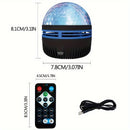 Proyector de Sistema de Entretenimiento Exterior con Cobertura Completa de 360°, Batería Recargable de 150mAh Alimentada por USB, Control Remoto y Diseño Duradero en Plástico para Ambiente de Jardín Trasero, Patio, Junto a la Piscina, Experiencia Inmersi