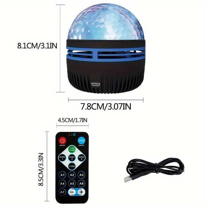 Proyector de Sistema de Entretenimiento Exterior con Cobertura Completa de 360°, Batería Recargable de 150mAh Alimentada por USB, Control Remoto y Diseño Duradero en Plástico para Ambiente de Jardín Trasero, Patio, Junto a la Piscina, Experiencia Inmersi
