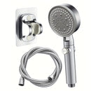 Juego de regadera de mano de alta presión con 5 modos, acabado en color grafito, botón para detener el agua, montaje en pared, sin necesidad de energía eléctrica - Kit completo para renovar el baño