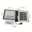 Lámpara LED solar, 1 unidad - Ultrabrillante, luz para interior/exterior con control remoto, pantalla de plástico y vidrio resistente, ideal para iluminación de hogar, patio o jardín, luces solares para exteriores, diseño moderno, acabado pulido