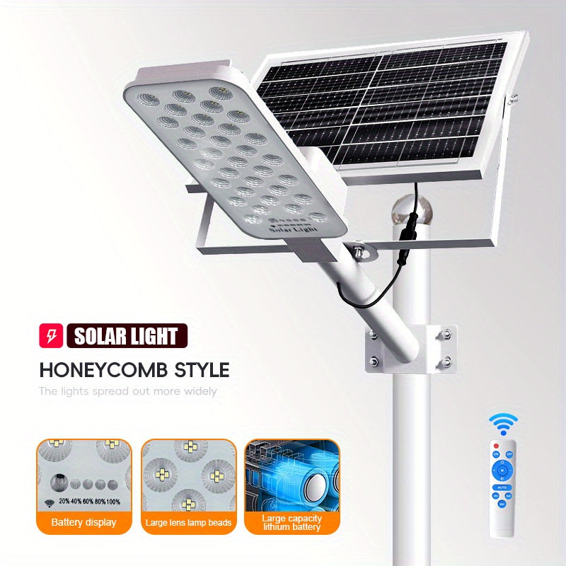 Luz solar para pared exterior, potente lámpara solar LED para caminos, iluminación portátil con sensor de movimiento y batería de litio 4000mAh/6000mAh, sensor infrarrojo, cubierta de plástico, control remoto - Ideal para patios, garajes, bodegas, áreas