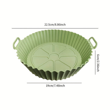 2 piezas de funda de silicona mejorada y reforzada para freidor de aire de grado alimenticio, adecuada para freidor de aire de 5-6 litros, fácil de limpiar y reutilizable, bandeja de silicona reforzada con almohadilla antideslizante.
