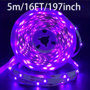 Tiras de luces LED moradas, alimentadas por USB, 5V, iluminación de decoración flexible, sin necesidad de batería, para fiestas, Halloween, Navidad, paredes fluorescentes, iluminación de armarios, opciones de 3ft/16ft/32ft