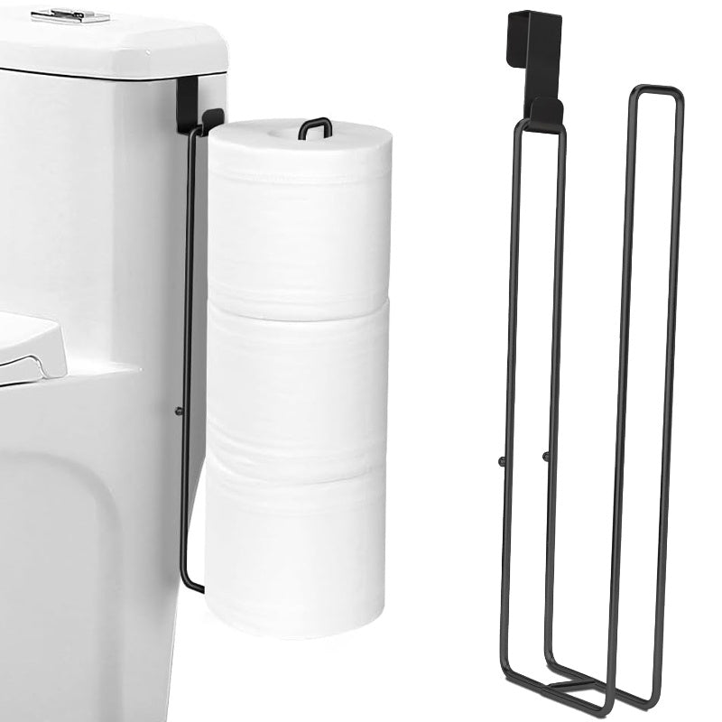 Soporte para Papel Higiénico de Hierro Negro sin Taladro - Autoadhesivo, Montado en la Pared, Versátil para Baño y Cocina, Diseño Minimalista Elegante, Almacenamiento para Baño