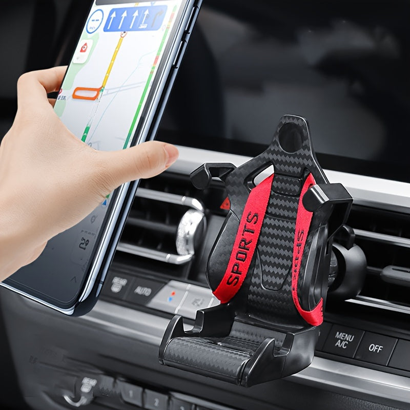 Soporte para teléfono de coche con forma de asiento de carreras, soporte para GPS, salida de aire para coche