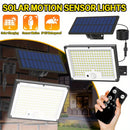 172 luces solares LED brillantes con sensor de movimiento para exteriores, control remoto, panel independiente, cable de 5,0 metros, iluminación de amanecer a anochecer, farola solar para porche exterior, patio, jardín, cobertizo, pared, regalo de Navida