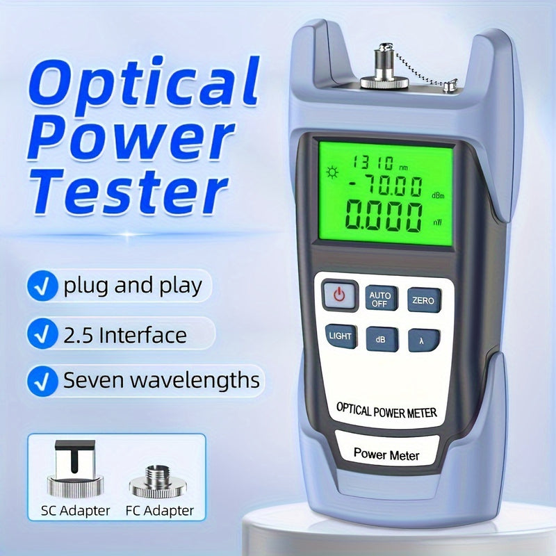 1pc Medidor de Potencia Óptica DXL-40D, Probador de Pérdida de Fibra Óptica, -70~+10dbm, Adaptadores FC/SC/ST, Control por tecla, Funciona con batería, 36V Máx, Sin batería incluida