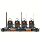 Sistema de monitoreo inalámbrico UHF AR2090-4 de LBMGM, con 4 unidades de cuerpo, 16 canales ajustables, rango de señal de 165 pies, para bandas, músicos y espectáculos de teatro.