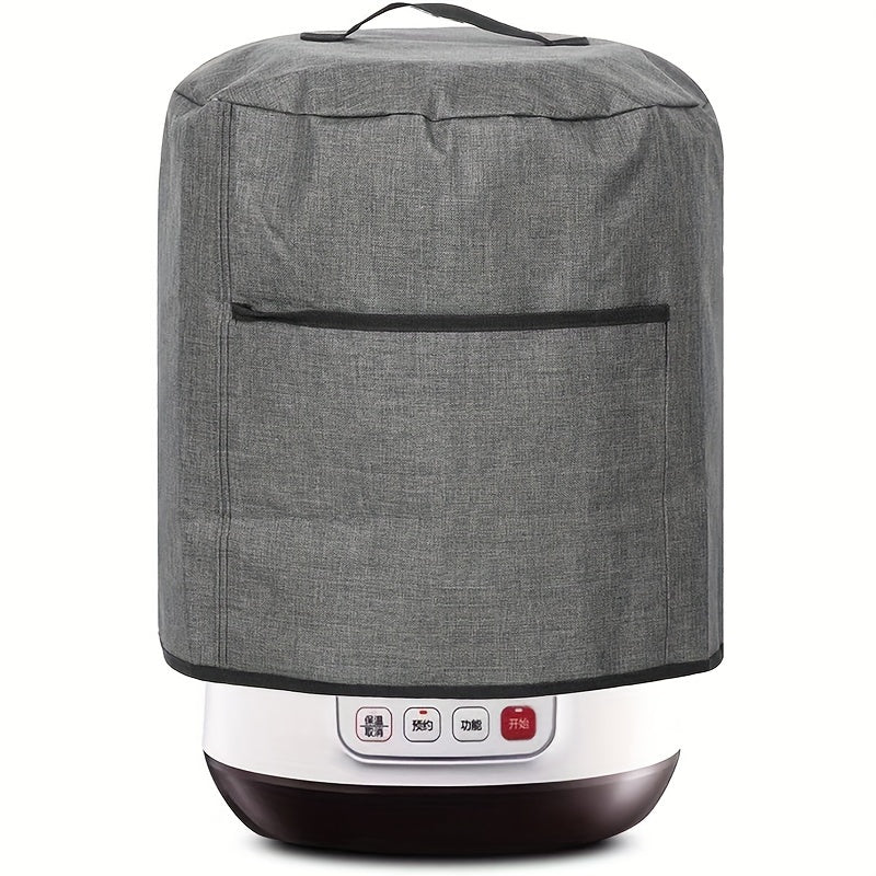 Cubierta de polvo para freidor de aire, bolsa protectora aislada con bolsillo y asa para cocinero de presión eléctrico, freidor de aire, cocinero de arroz, vaporizador, 38X38,7 pulgadas/14,96X15,24 pulgadas (gris)