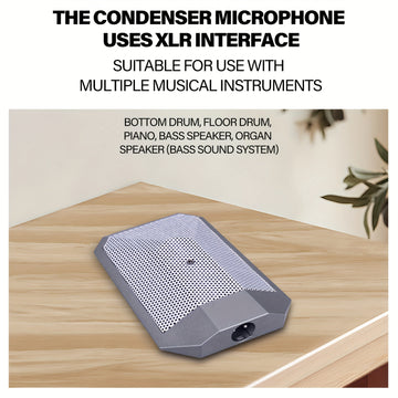 Micrófono Condensador BA91A de Límite Plateado para Cantar - Conector XLR, Cuerpo de Aluminio, Conexión Fija