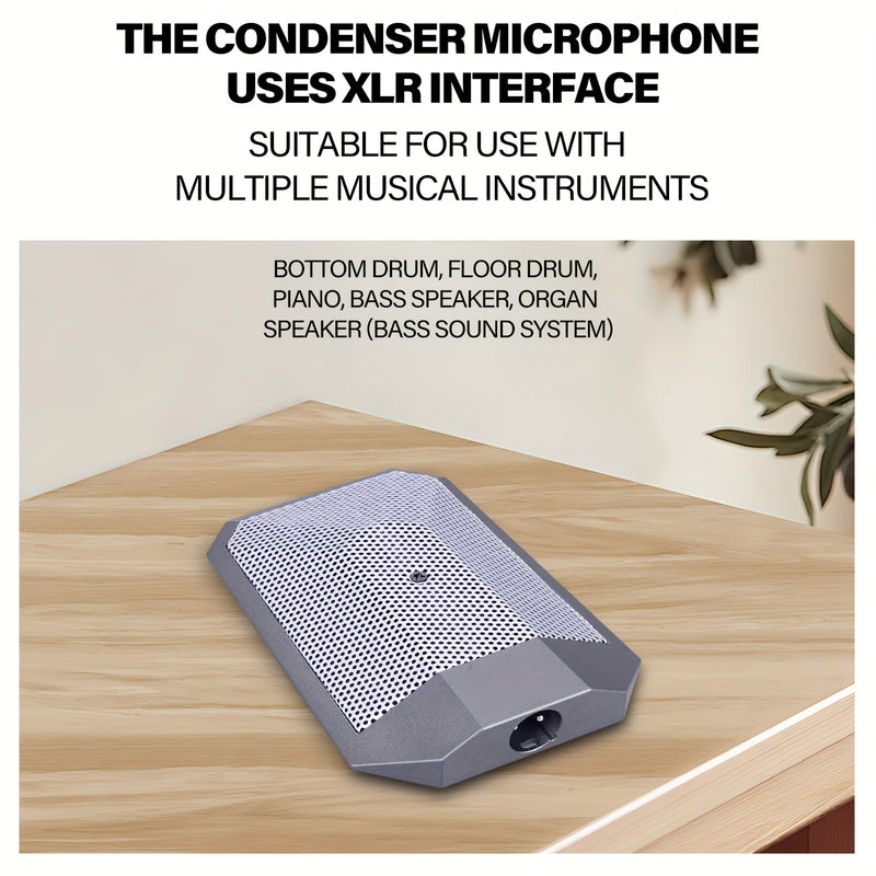Micrófono Condensador BA91A de Límite Plateado para Cantar - Conector XLR, Cuerpo de Aluminio, Conexión Fija