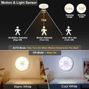 6 luces LED con sensor de movimiento recargables por USB – Iluminación moderna con brillo ajustable para mesita de noche y escaleras, diseño en plástico blanco para dormitorio, residencia y uso en el hogar, luz con sensor de movimiento para interiores