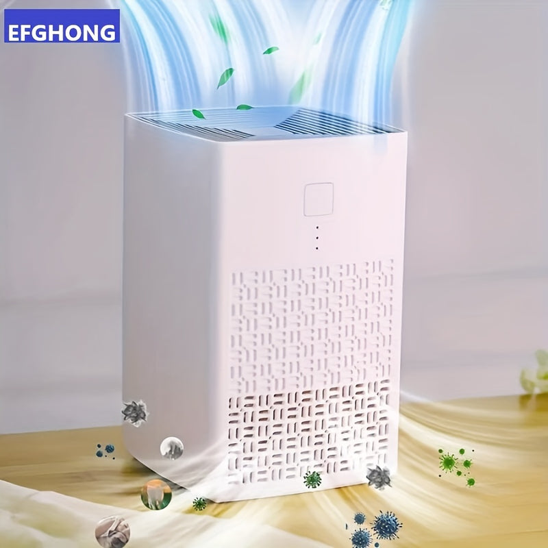 EFGHONG AM-120 Purificador de aire HEPA con alimentación USB - Alta eficiencia, operación silenciosa, ideal para hogar, dormitorio, oficina y escritorio, purificador de aire silencioso | Estética moderna | Plástico duradero