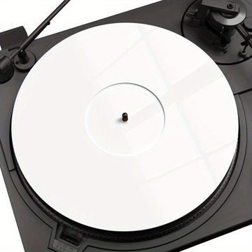 Alfombrilla de Acrílico Blanca para Tocadiscos - 30.48cm Plancha Antideslizante para Tocadiscos de Vinilo - Cubierta Antiestática, Reduce Ruido y Estática - Calidad de Bajos Más Fuertes, Material Duradero de PMMA, Protege de Polvo y Residuos, Alfombrilla