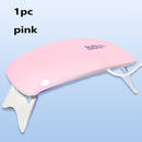 Linterna Portátil Mini para Uñas con 6 Bombillas LED - Rosa y Blanca, Alimentación USB, Diseño Plegable, Ideal para Gel y Secado - Regalo Perfecto para el Día del Padre, Día de la Madre, Halloween, Navidad