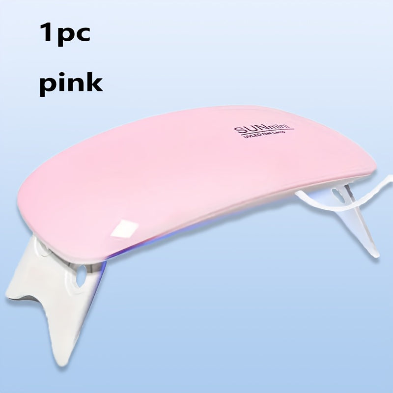 Linterna Portátil Mini para Uñas con 6 Bombillas LED - Rosa y Blanca, Alimentación USB, Diseño Plegable, Ideal para Gel y Secado - Regalo Perfecto para el Día del Padre, Día de la Madre, Halloween, Navidad