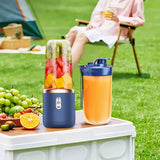Juguera portátil USB con 6 cuchillas, taza para jugos automática, licuadora pequeña eléctrica para smoothies, trituradora de hielo y procesador de alimentos, 1 juego
