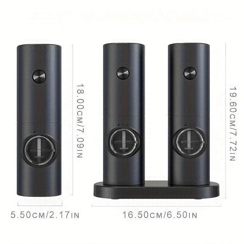 Opción de 1pc/2pcs, Juego de Molinillos Eléctricos para Sal y Pimienta con Luz LED, Grano Ajustable, Gran Capacidad, Ideal para Cocina en Casa o BBQ, Regalo de Boda
