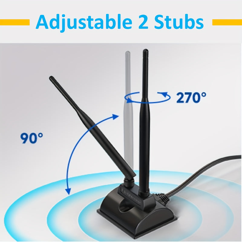 Antena de WiFi 6 6E de triple banda de 6dBi 2,4 GHz + 5 GHz con base magnética para router de WiFi 6 6E, computadora de escritorio con tarjeta WiFi 6E PCI-E y placa base para juegos de WiFi