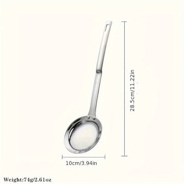 1pc Cuchara Separadora de Aceite de Acero Inoxidable - Colador de Malla Fina para Uso en Cocina y Restaurante, Grado 304 Duradero