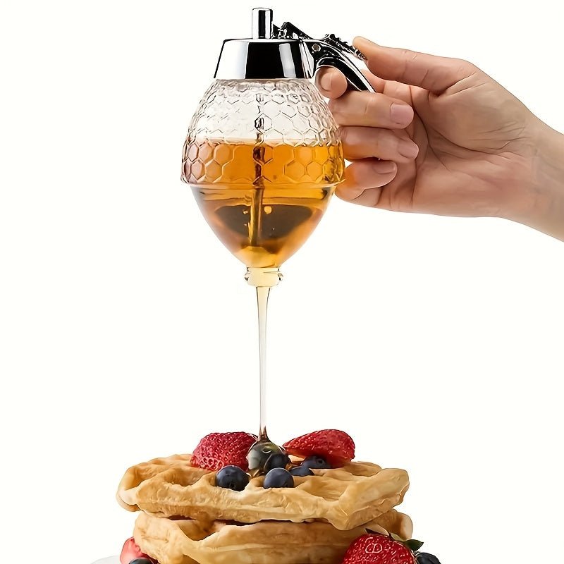 Dispensador de miel con base, ideal para jarabes, salsas y condimentos, multifuncional para cocina, apto para aceite de oliva, chocolate y leche condensada