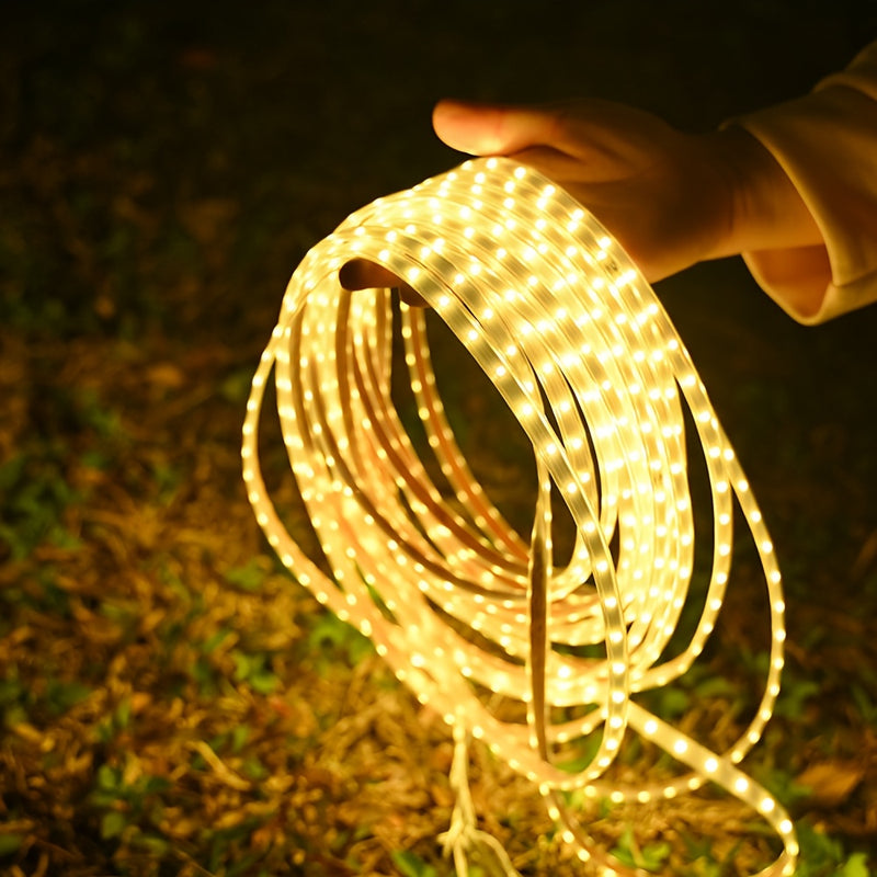 1 pieza de Tira LED con Energía Solar para Uso Exterior, Cinturón Luminoso Solar, Luces Solares en Cuerda LED IP44 Adecuadas para Decoración de Jardín, Pabellón, Balcón y Cubierta de Piscina