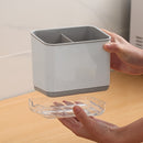 1pc Organizador de Utensilios de Cocina Multifuncional con Drenaje - Portacubiertos de Plástico Duradero, Caja de Almacenamiento Desmontable y Lavable para Palillos, Cucharas, Tenedores, Cuchillos y Más - Caddy de Encimera que Ahorra Espacio