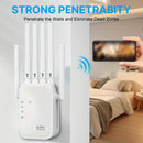 Amplificador de Señal Ourlife Estándar EE. UU. - Extensor WiFi 2.4GHz de 300Mbps, Banda Alta con Soporte de 6 Antenas Potente para Hogares, Centros Comerciales y Cafeterías