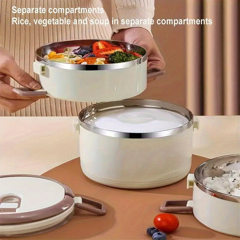 Lonchera de Acero Inoxidable de Gran Capacidad - Caja Térmica Portátil para la Escuela, Camping y Trabajo - Accesorios Ideales para Organización y Almacenamiento en Cocina