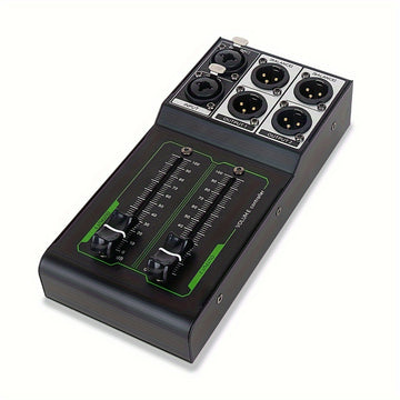 Controlador de Volumen Pasivo AROMA - Alta Fidelidad, Entrada/Salida Sin Ruido, Ajuste de Calidad de Sonido Sin Pérdidas, Metal Negro con Detalles Verdes, Compatible con PC, 36V y Menos, para una Experiencia de Audio Mejorada