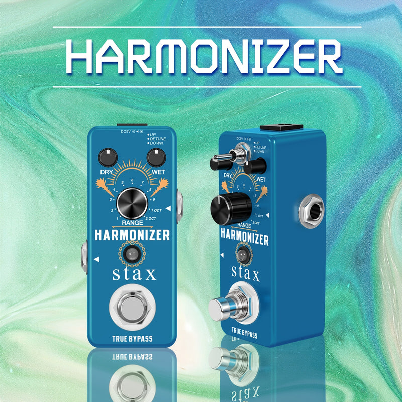 Pedal de efecto de armonizador de guitarra Efectos digitales de octava Pedales de armonía Desintonizador de tono para guitarra bajo Tamaño mini con conmutación real