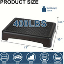 Escalera de movilidad para adultos y mayores - Plataforma antideslizante para interiores y exteriores, plataforma portátil, escalón de seguridad para coche, cama, oficina, ducha, escaleras - Negro Gris