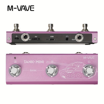 Pedal de efectos multi-función para guitarra/bajo M-VAVE TANK MINI - 21 presets, batería de 7 horas, control BT/Inalámbrico, interfaz de audio USB, más de 60 efectos (puerta de ruido, IR CAB, retraso, reverberación) para la recreación musical/actuación e
