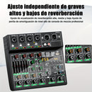 Tynan Mezclador de Audio USB de 6 canales con 256 efectos de reverberación RGB, fuente de alimentación elegante, transferencia de datos de alta velocidad - Lleva tu experiencia musical al siguiente nivel con este equipo de grado profesional, mezclador pa