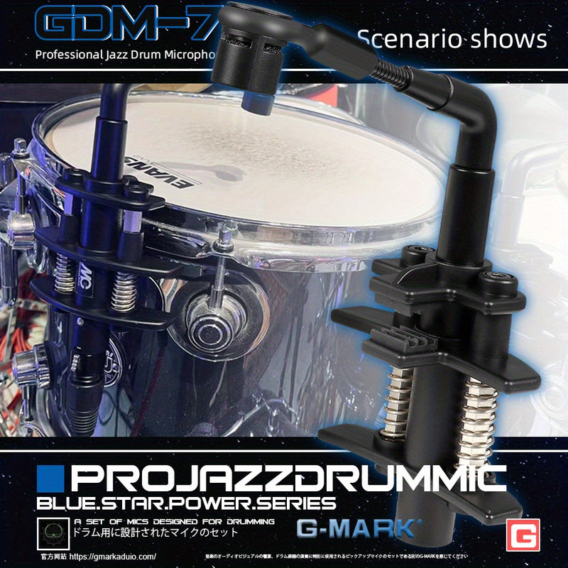 G-Mark GDM7 Microfono para Tambor de Golpe 7 piezas Kit de Tambores para Tambores de Bajo, Tambores de Snare, Tom's y Cimbales Grabación de Estudio y Actuación en Vivo