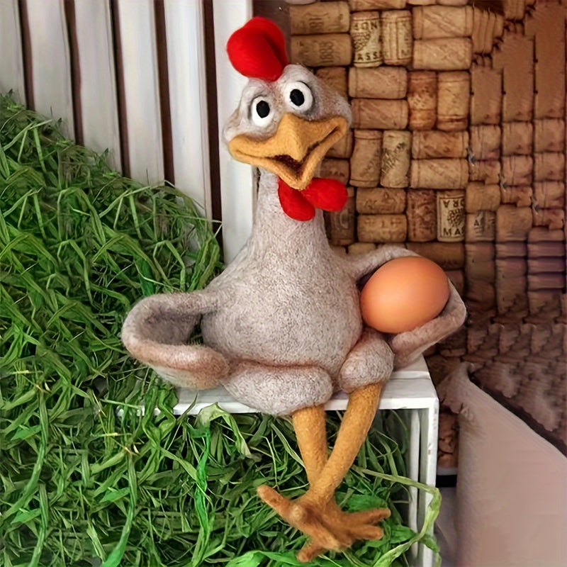 Figura de Pollo Encantadora - Resina ABS No Tóxica, Perfecta para Decoración de Hogar y Exterior, Ideal para Sala de Estar, Chimenea, Área de TV