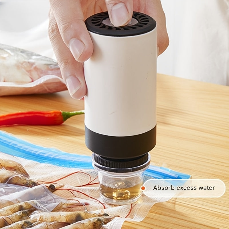 1 pieza de bomba eléctrica de vacío inalámbrica para el hogar (bolsas de vacío no incluidas) Sellador de vacío portátil para almacenamiento de alimentos Máquina de conservación de alimentos para el hogar Máquina de empaque de vacío con carga USB para reu