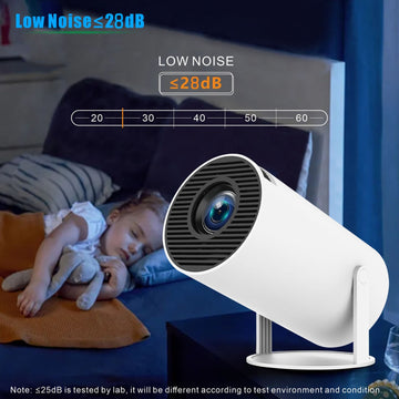 Proyector mini LYNCAST HY300 PRO - 260ANSI 1080P/4K HD, Android 11 Dual WiFi6, 11.0, rotación de 180°, compacto y portátil para cine en casa, al aire libre, juegos y presentaciones, proyector portátil, configuración de cine, diseño elegante, lente de alt