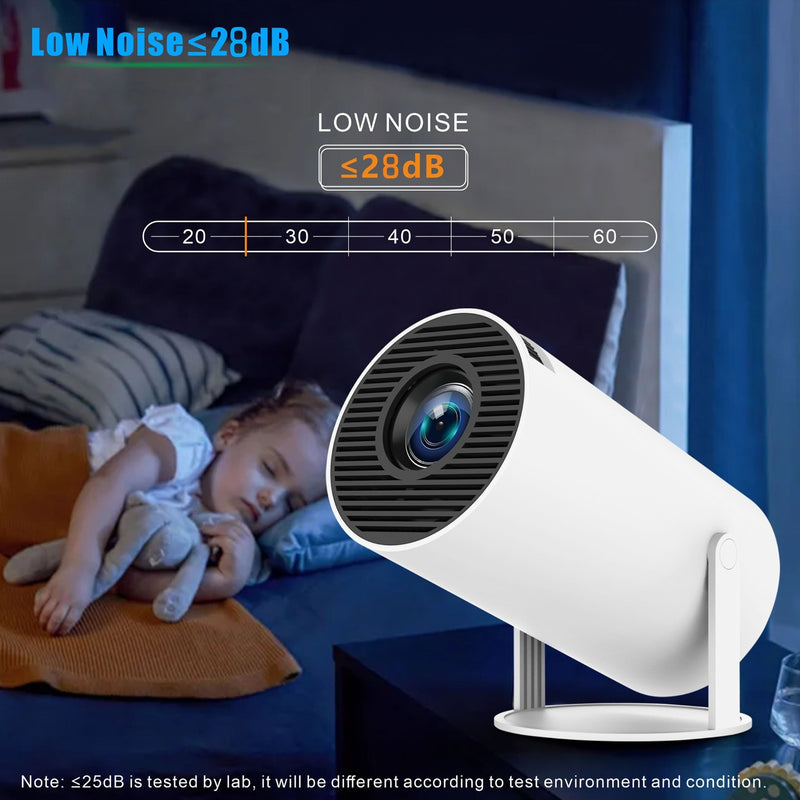 Proyector mini LYNCAST HY300 PRO - 260ANSI 1080P/4K HD, Android 11 Dual WiFi6, 11.0, rotación de 180°, compacto y portátil para cine en casa, al aire libre, juegos y presentaciones, proyector portátil, configuración de cine, diseño elegante, lente de alt