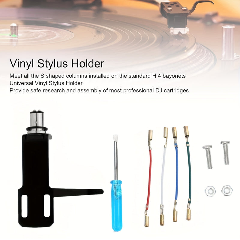 Carcaj de Tocadiscos para Ortofon y Cartuchos Profesionales - Soporte de Aleación de Aluminio de Alta Calidad con Conexión de 4 Cables e Incluye Destornillador, Mejora para Equipos de Audio, Acabado Elegante, Diseño Moderno, Materiales Premium, Para Afic