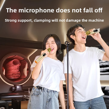 Soporte de Micrófono Ajustable para Suelo con Pinza, Base Triangular Resistente – Ideal para Transmisiones en Vivo y Karaoke: Canto en Casa, Fiestas Privadas, Discursos y Actuaciones al Aire Libre/Interior – Soporte Duradero Multiusos