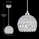 Lámpara de techo moderna de cristal para isla de cocina, acabado cromado, montaje semienterrado, luz de colgante de metal desmontable con hardware de instalación, no incluye bombilla, base E27, fácil de instalar, para comedor, dormitorio y sala de estar,