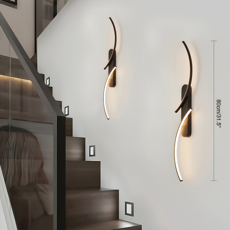 1pc Aplique de pared LED acrílico moderno - Montaje semi empotrado, accesorio desmontable con herrajes de instalación, cableado, 85V-265V, para dormitorio, sala de estar, cocina, espacios comerciales