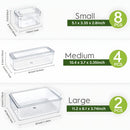 THELIFE 28/14 piezas, Organizador de refrigerador (14/7 contenedor + 7 tapa) Perfecto para almacenamiento y organización de alimentos en la cocina de RV, Seguro para lavavajillas, Negro, Esencial para la organización de la cocina!