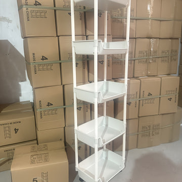 1pc Carrito de almacenamiento rodante de spa de 5 capas, almacenamiento móvil con ruedas, adecuado para sala de estar, dormitorio, dormitorio, sin batería eléctrica